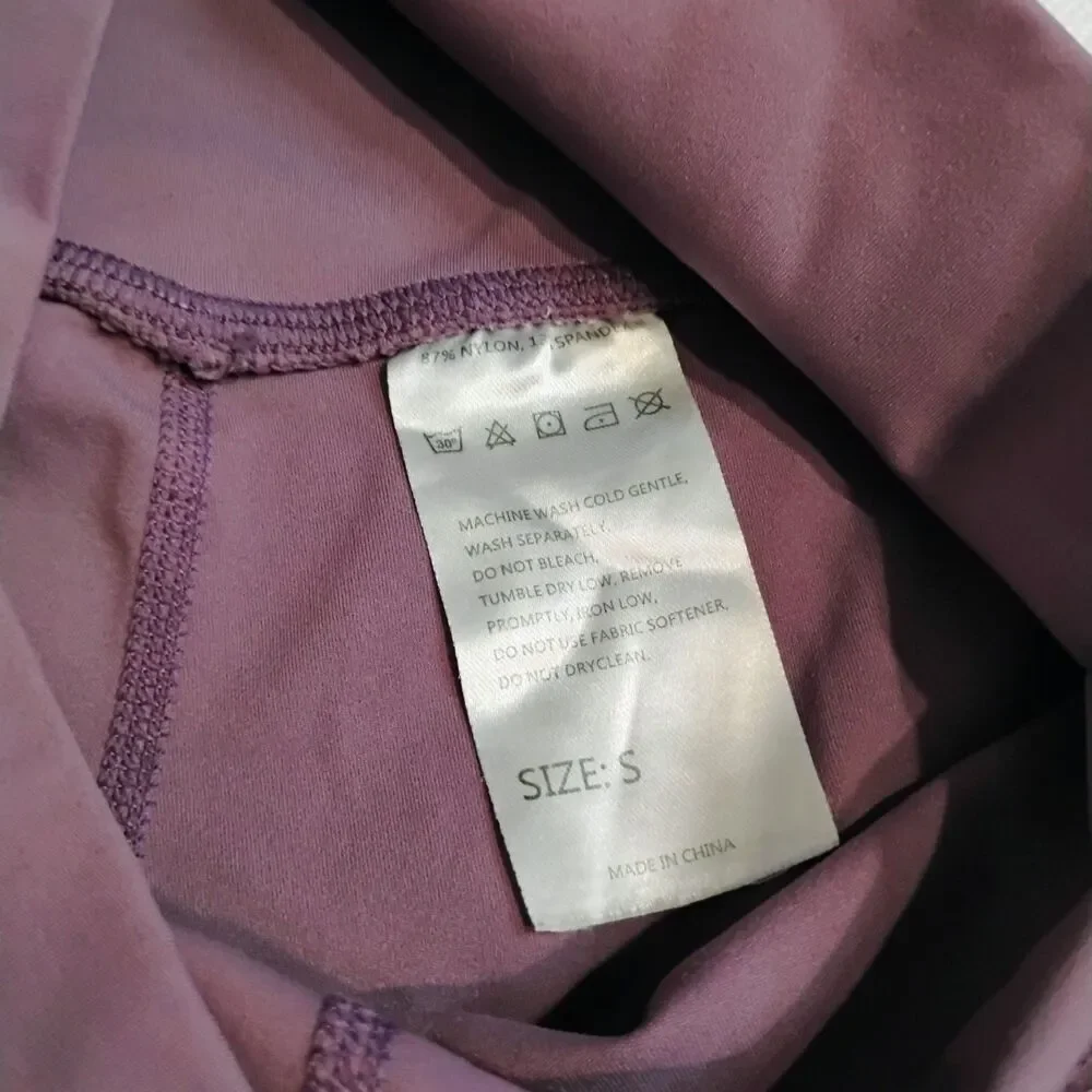 Seamaid Women’s Yoga Bike Shorts Small Purple 4" Inseam High Waist 4 Pockets - Picture 7 of 12